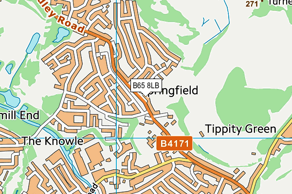 B65 8LB map - OS VectorMap District (Ordnance Survey)