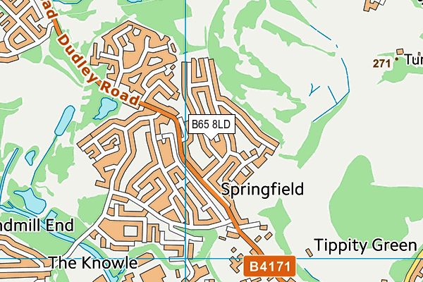 B65 8LD map - OS VectorMap District (Ordnance Survey)