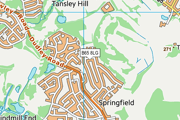 B65 8LG map - OS VectorMap District (Ordnance Survey)