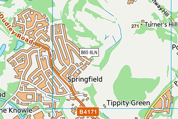 B65 8LN map - OS VectorMap District (Ordnance Survey)