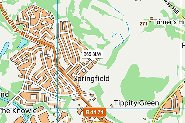 B65 8LW map - OS VectorMap District (Ordnance Survey)