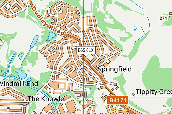 B65 8LX map - OS VectorMap District (Ordnance Survey)