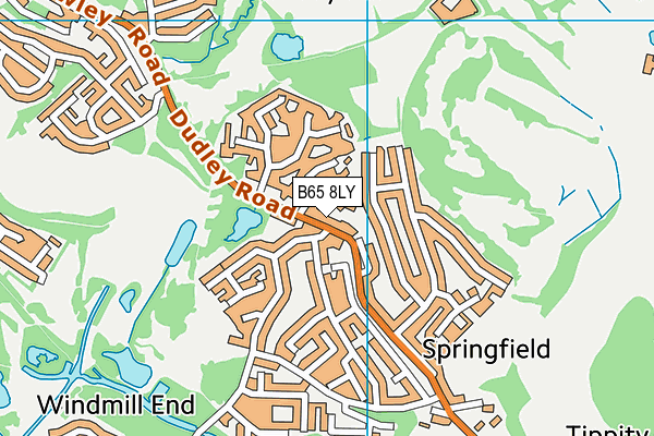 B65 8LY map - OS VectorMap District (Ordnance Survey)