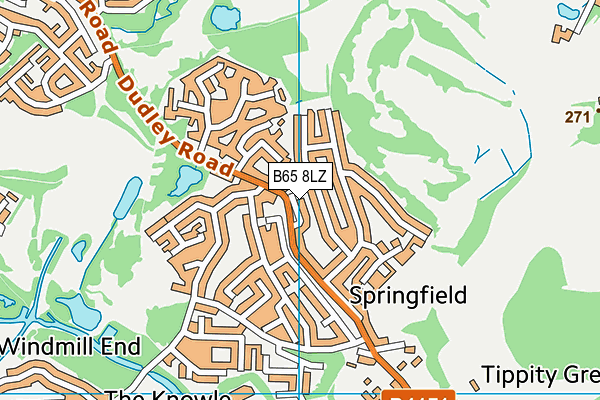 B65 8LZ map - OS VectorMap District (Ordnance Survey)