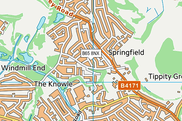 B65 8NX map - OS VectorMap District (Ordnance Survey)