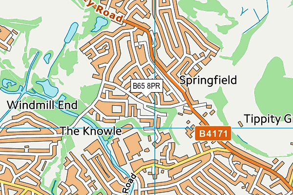 B65 8PR map - OS VectorMap District (Ordnance Survey)