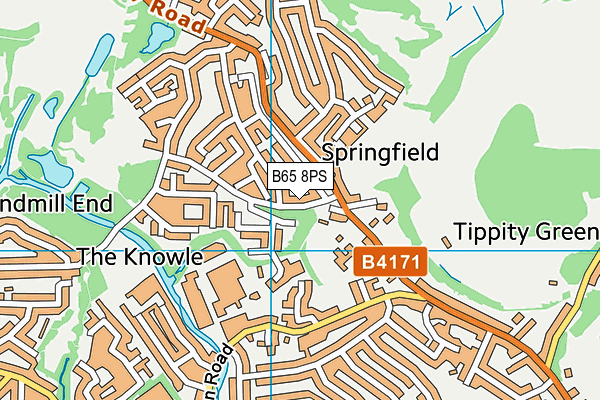 B65 8PS map - OS VectorMap District (Ordnance Survey)