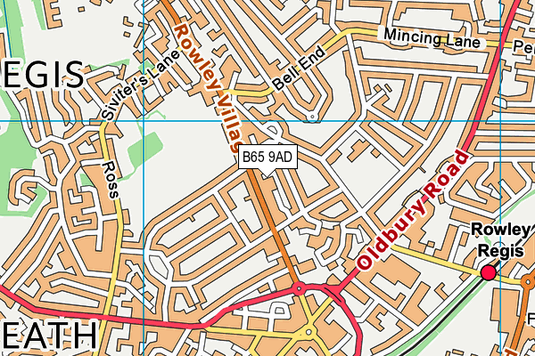 B65 9AD map - OS VectorMap District (Ordnance Survey)