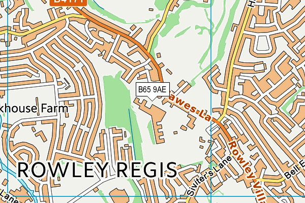 B65 9AE map - OS VectorMap District (Ordnance Survey)