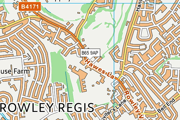 B65 9AP map - OS VectorMap District (Ordnance Survey)