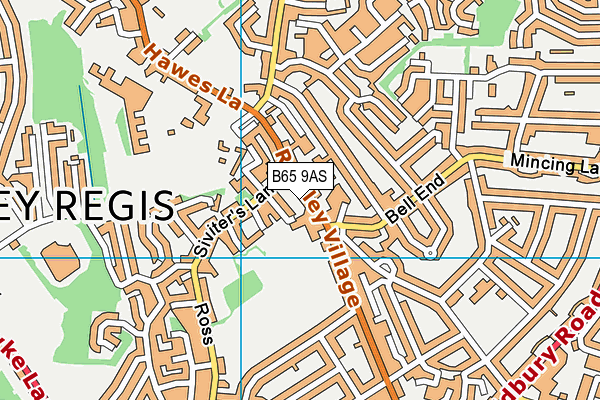 B65 9AS map - OS VectorMap District (Ordnance Survey)