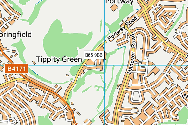 B65 9BB map - OS VectorMap District (Ordnance Survey)