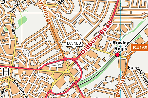 B65 9BD map - OS VectorMap District (Ordnance Survey)