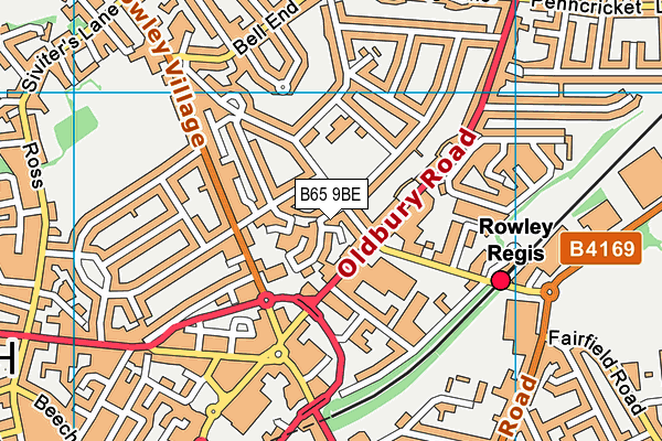 B65 9BE map - OS VectorMap District (Ordnance Survey)