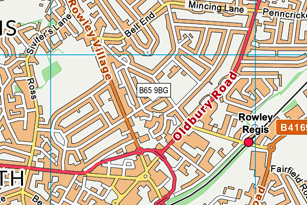 B65 9BG map - OS VectorMap District (Ordnance Survey)