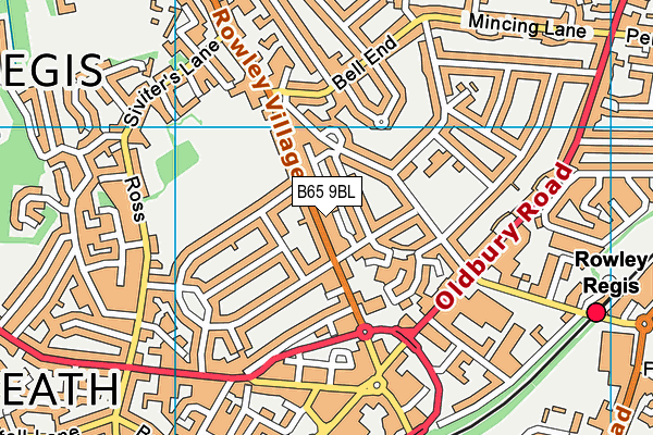 B65 9BL map - OS VectorMap District (Ordnance Survey)