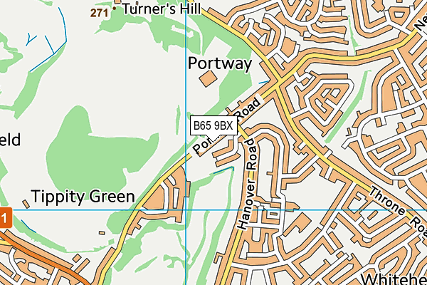 B65 9BX map - OS VectorMap District (Ordnance Survey)