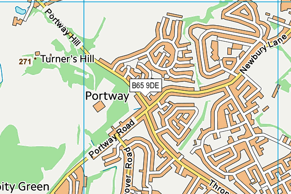 B65 9DE map - OS VectorMap District (Ordnance Survey)