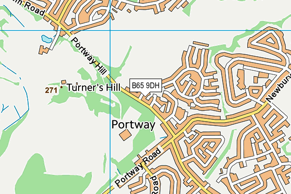 B65 9DH map - OS VectorMap District (Ordnance Survey)