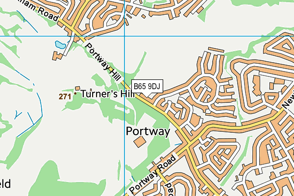 B65 9DJ map - OS VectorMap District (Ordnance Survey)