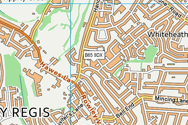 B65 9DX map - OS VectorMap District (Ordnance Survey)
