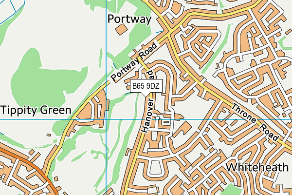 B65 9DZ map - OS VectorMap District (Ordnance Survey)