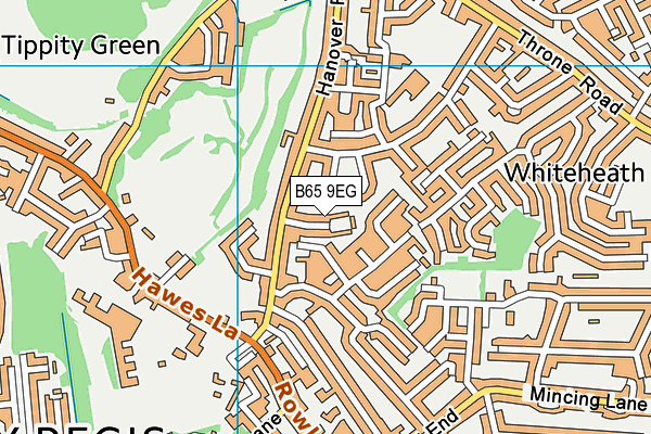 B65 9EG map - OS VectorMap District (Ordnance Survey)