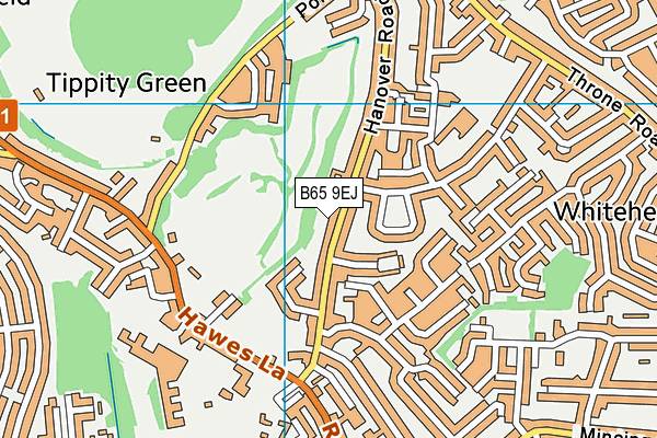 B65 9EJ map - OS VectorMap District (Ordnance Survey)