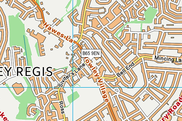 B65 9EN map - OS VectorMap District (Ordnance Survey)