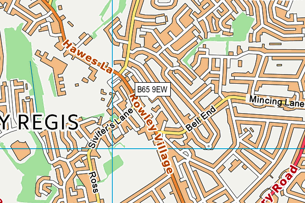 B65 9EW map - OS VectorMap District (Ordnance Survey)