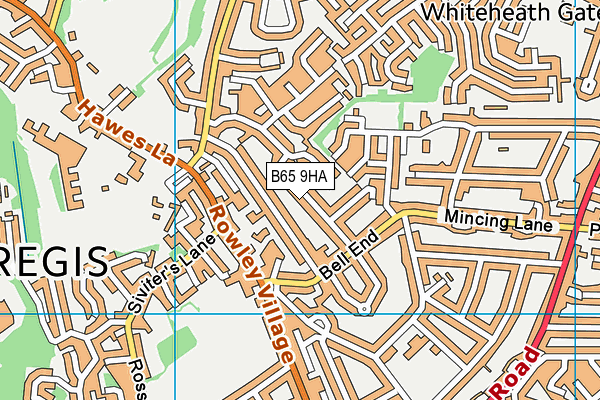 B65 9HA map - OS VectorMap District (Ordnance Survey)
