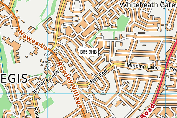 B65 9HB map - OS VectorMap District (Ordnance Survey)