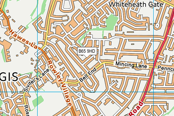 B65 9HD map - OS VectorMap District (Ordnance Survey)