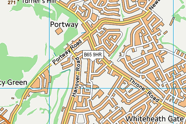 B65 9HR map - OS VectorMap District (Ordnance Survey)