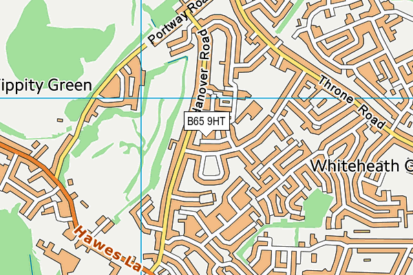 B65 9HT map - OS VectorMap District (Ordnance Survey)