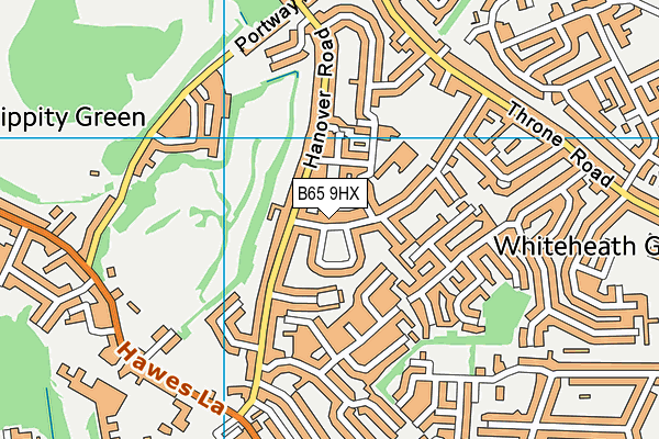 B65 9HX map - OS VectorMap District (Ordnance Survey)