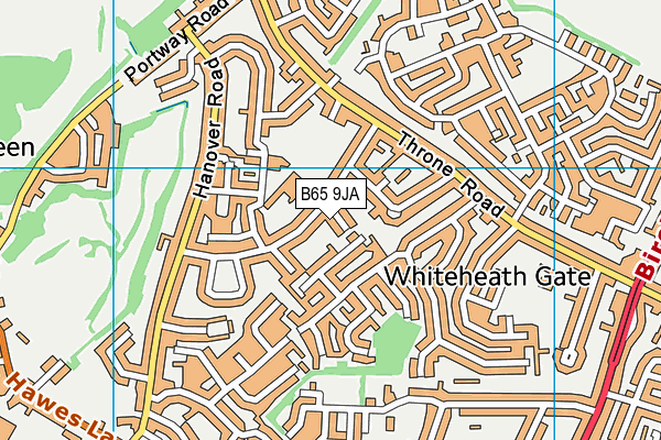 B65 9JA map - OS VectorMap District (Ordnance Survey)