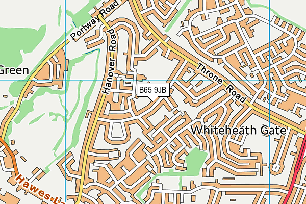 B65 9JB map - OS VectorMap District (Ordnance Survey)