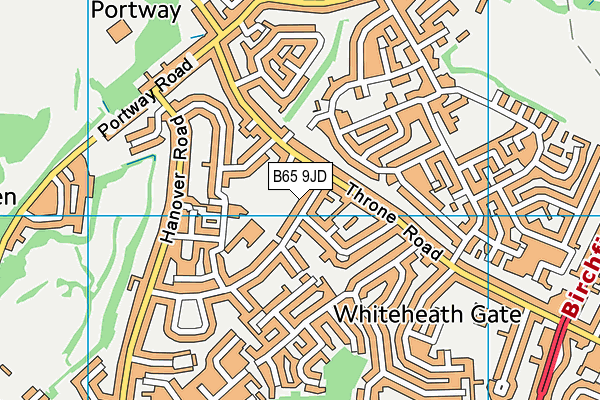 B65 9JD map - OS VectorMap District (Ordnance Survey)