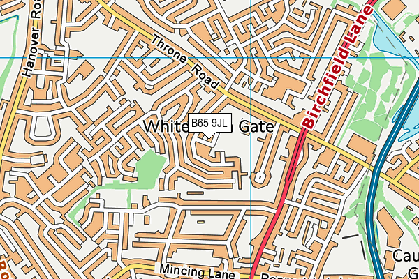 B65 9JL map - OS VectorMap District (Ordnance Survey)