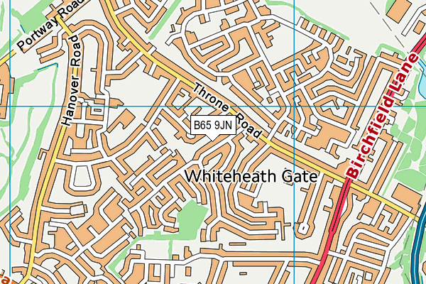 B65 9JN map - OS VectorMap District (Ordnance Survey)