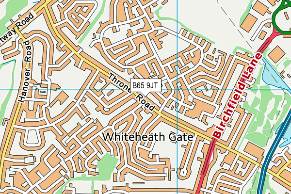 B65 9JT map - OS VectorMap District (Ordnance Survey)