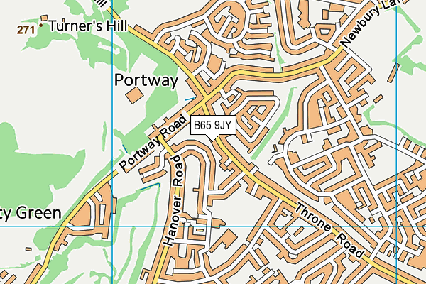 B65 9JY map - OS VectorMap District (Ordnance Survey)