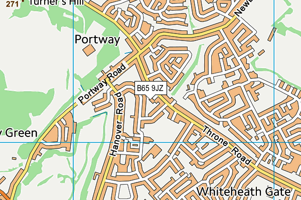 B65 9JZ map - OS VectorMap District (Ordnance Survey)