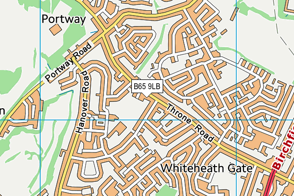 B65 9LB map - OS VectorMap District (Ordnance Survey)