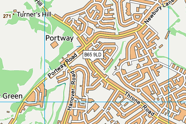 B65 9LD map - OS VectorMap District (Ordnance Survey)