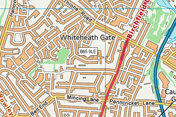 B65 9LE map - OS VectorMap District (Ordnance Survey)