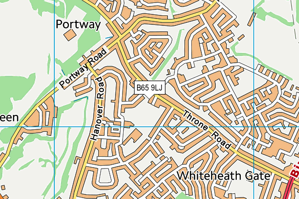 B65 9LJ map - OS VectorMap District (Ordnance Survey)