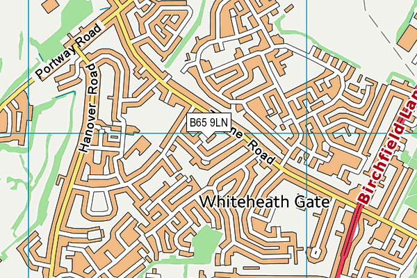 B65 9LN map - OS VectorMap District (Ordnance Survey)