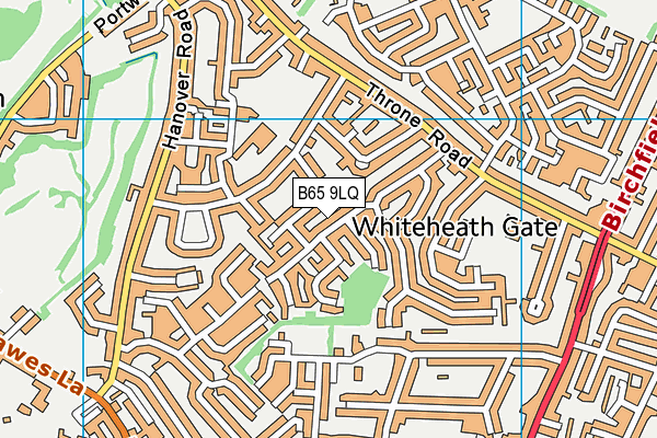 B65 9LQ map - OS VectorMap District (Ordnance Survey)